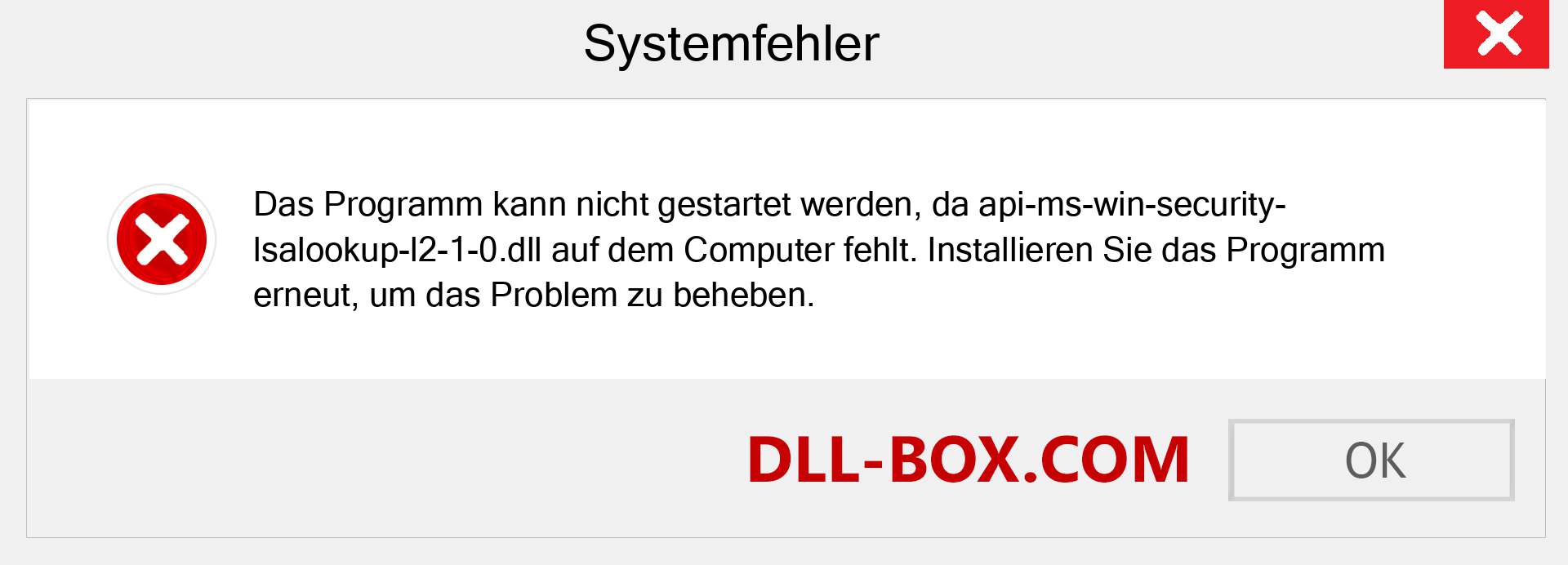 api-ms-win-security-lsalookup-l2-1-0.dll-Datei fehlt?. Download für Windows 7, 8, 10 - Fix api-ms-win-security-lsalookup-l2-1-0 dll Missing Error unter Windows, Fotos, Bildern