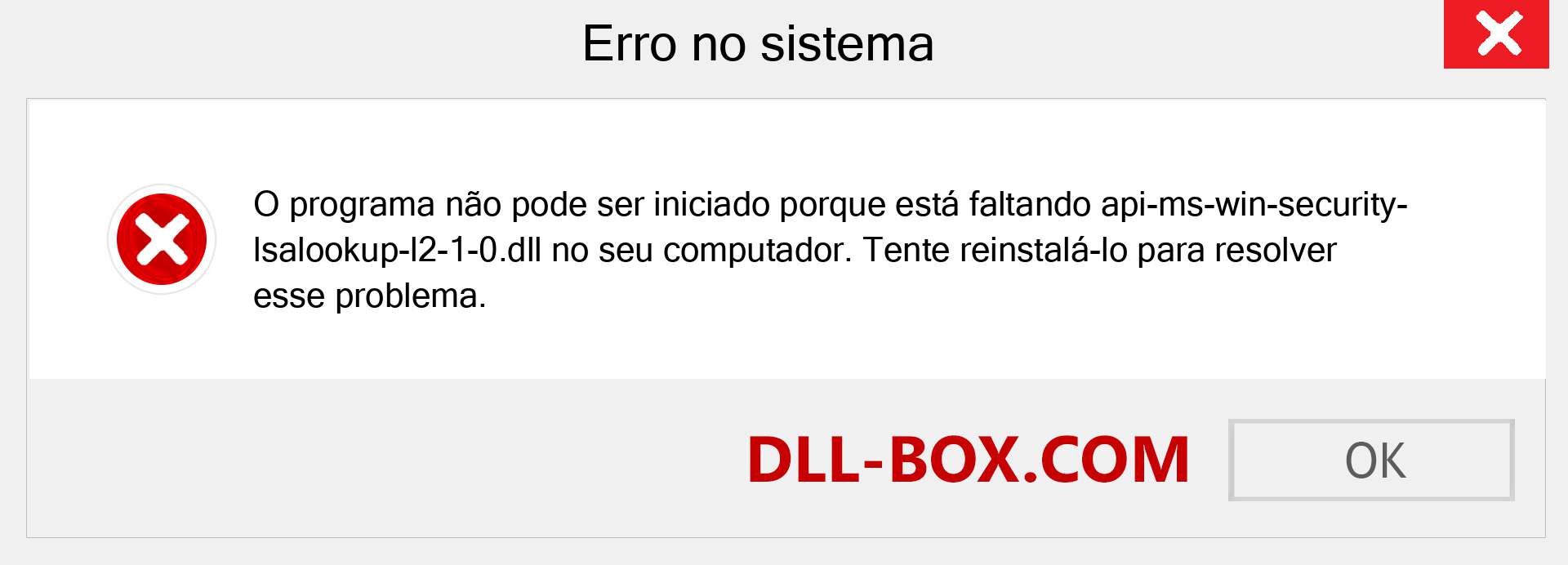 Arquivo api-ms-win-security-lsalookup-l2-1-0.dll ausente ?. Download para Windows 7, 8, 10 - Correção de erro ausente api-ms-win-security-lsalookup-l2-1-0 dll no Windows, fotos, imagens